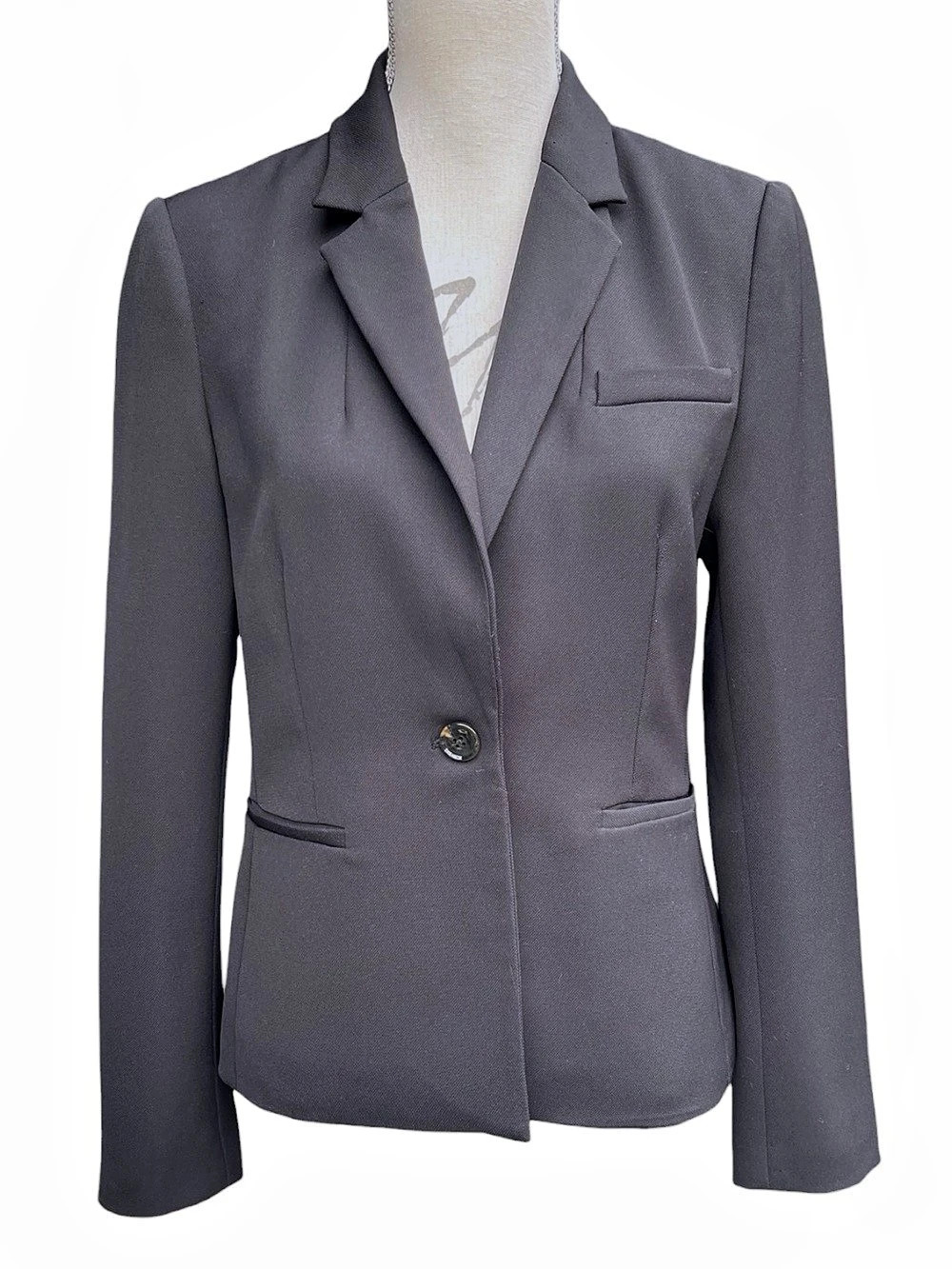 Simons Contemporaine Black Classic One Button Blazer (4)